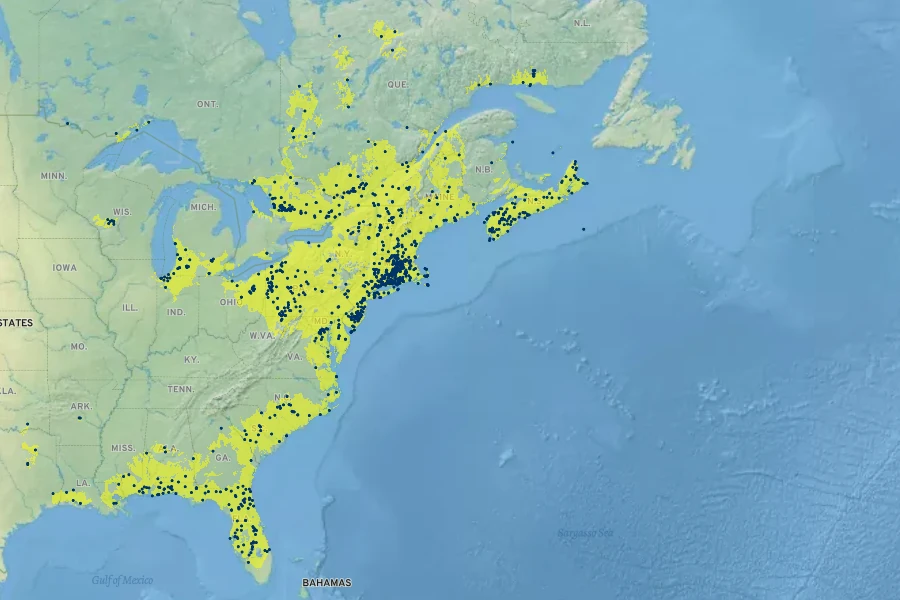 Triadenum virginicum Native Range