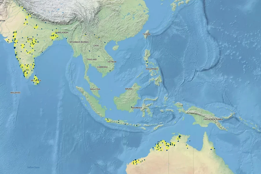 Trichosanthes cucumerina Native Range