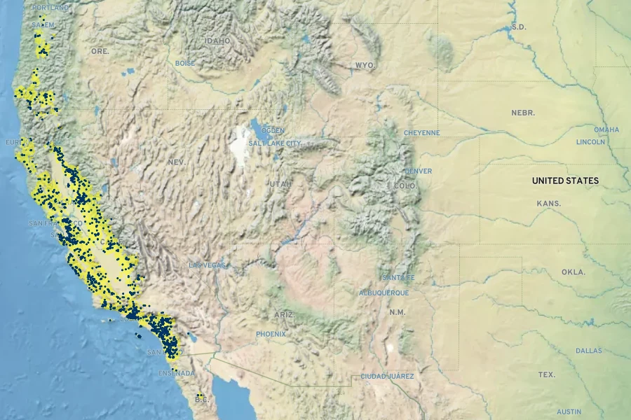 Trichostema lanceolatum Native Range