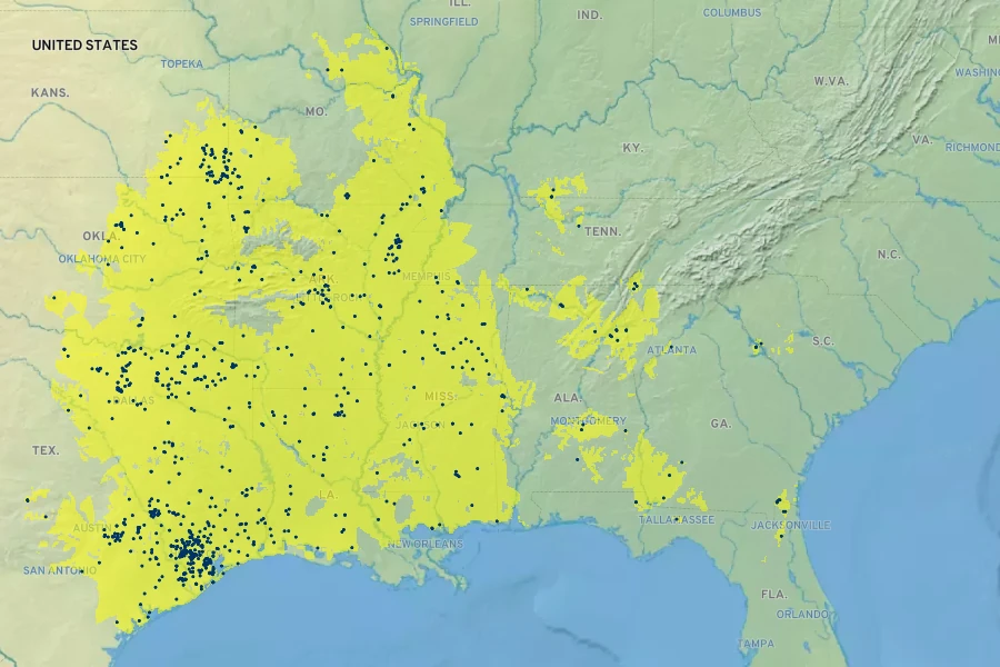 Tridens strictus Native Range