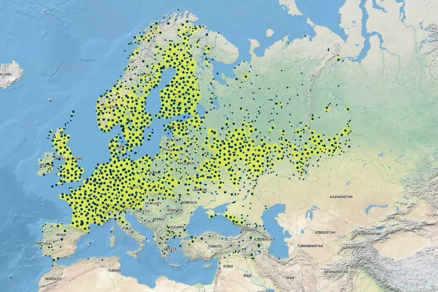 Trifolium hybridum Native Range