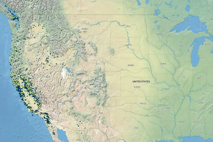 Trifolium variegatum Native Range