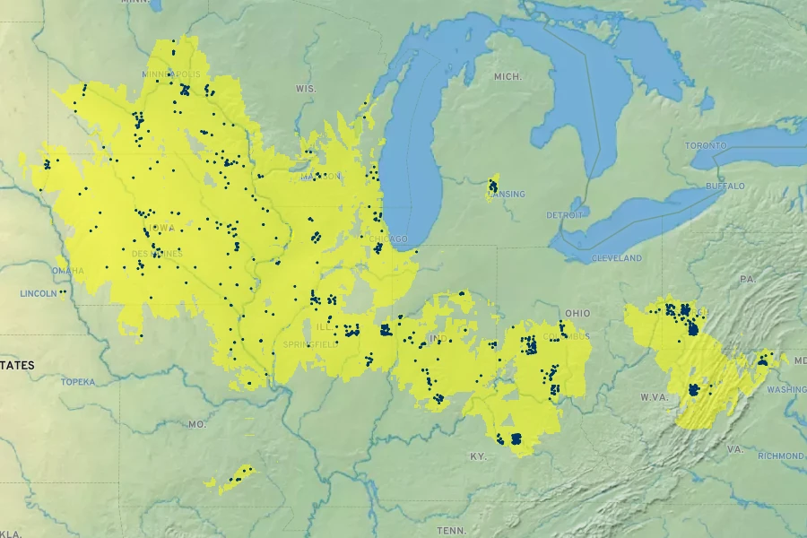 Trillium nivale Native Range