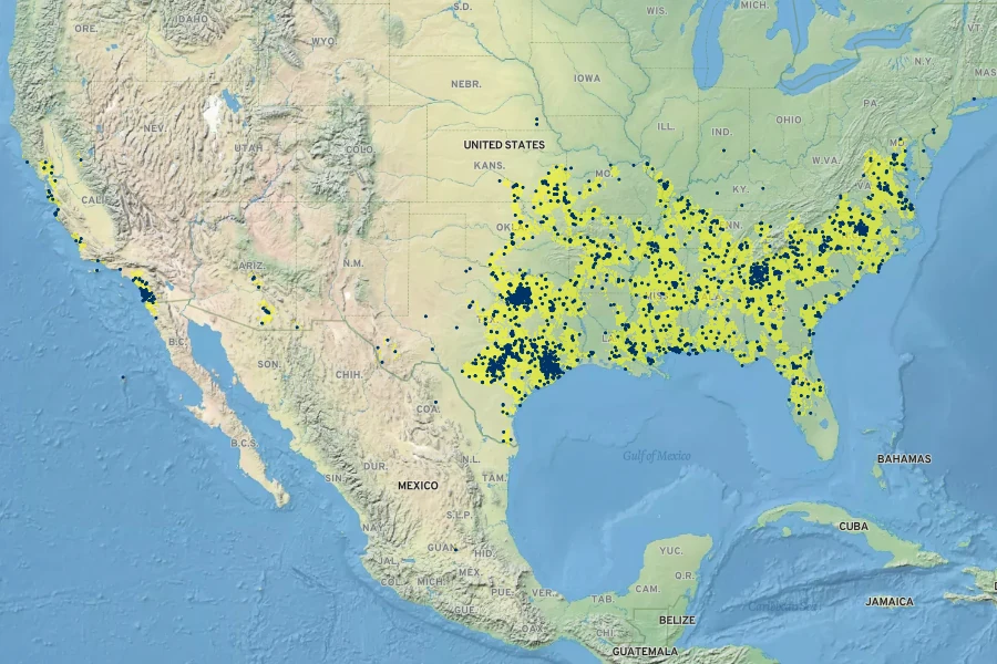 Triodanis biflora Native Range