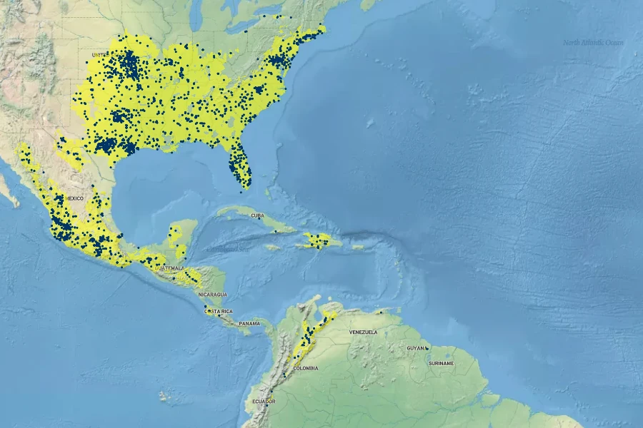 Tripsacum dactyloides Native Range