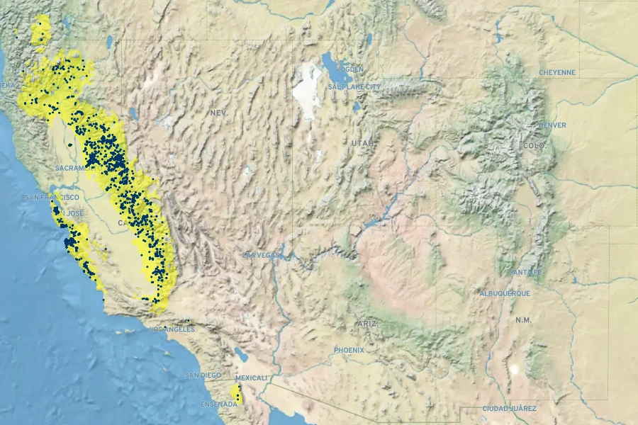 Triteleia ixioides Native Range