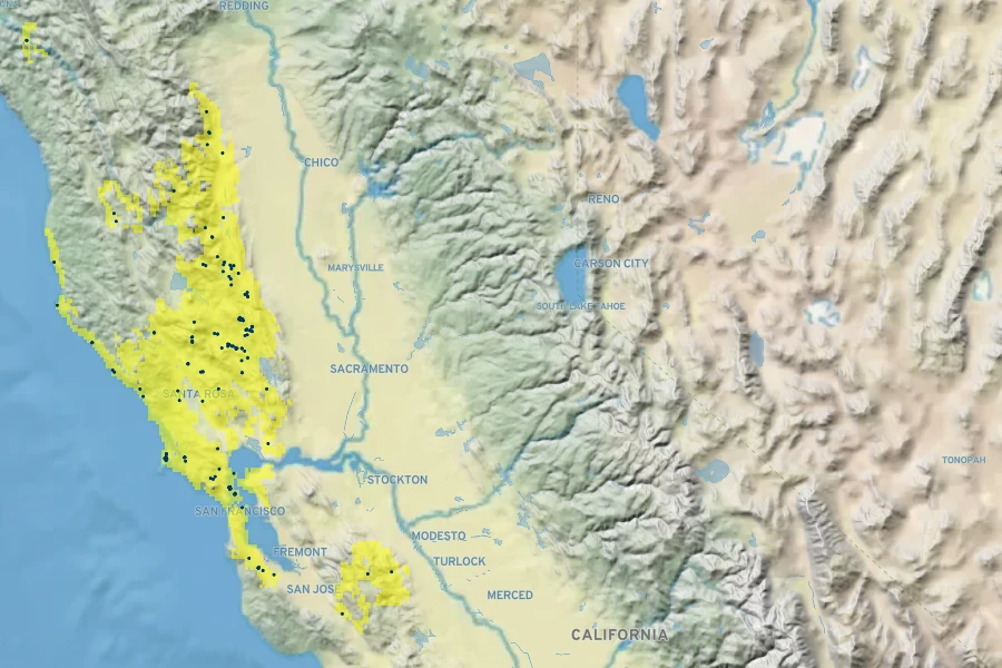 Triteleia peduncularis Native Range