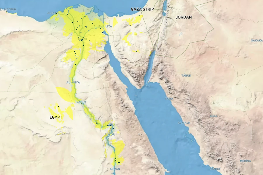 Triticum durum Native Range