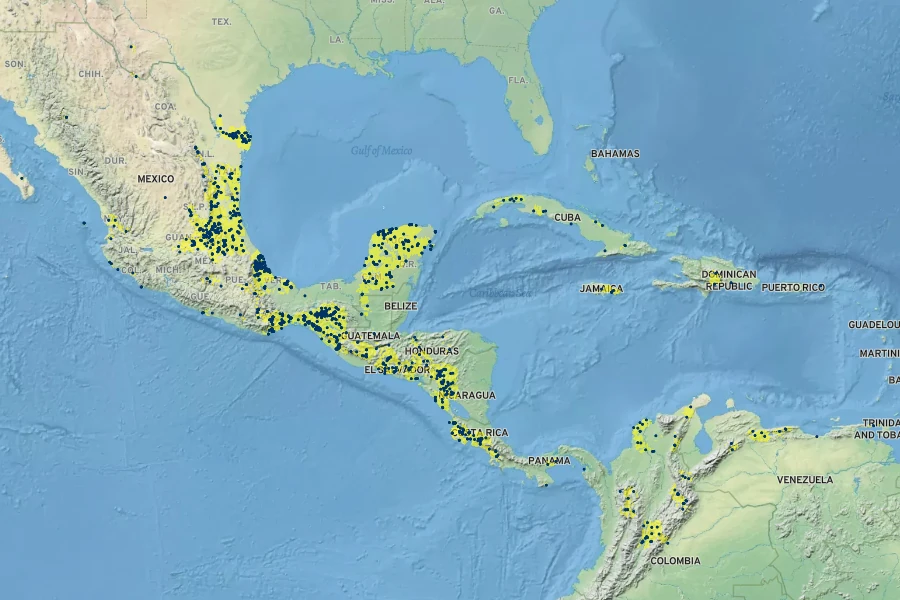 Trixis inula Native Range