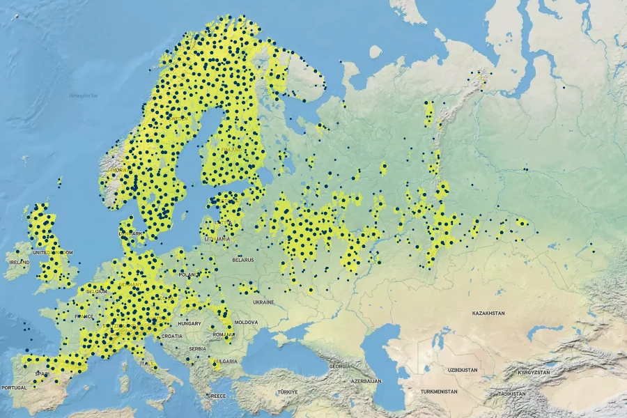 Trollius europaeus Native Range