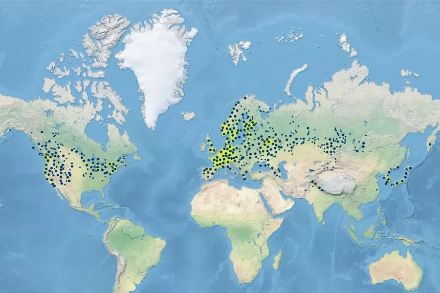 Turritis glabra Native Range