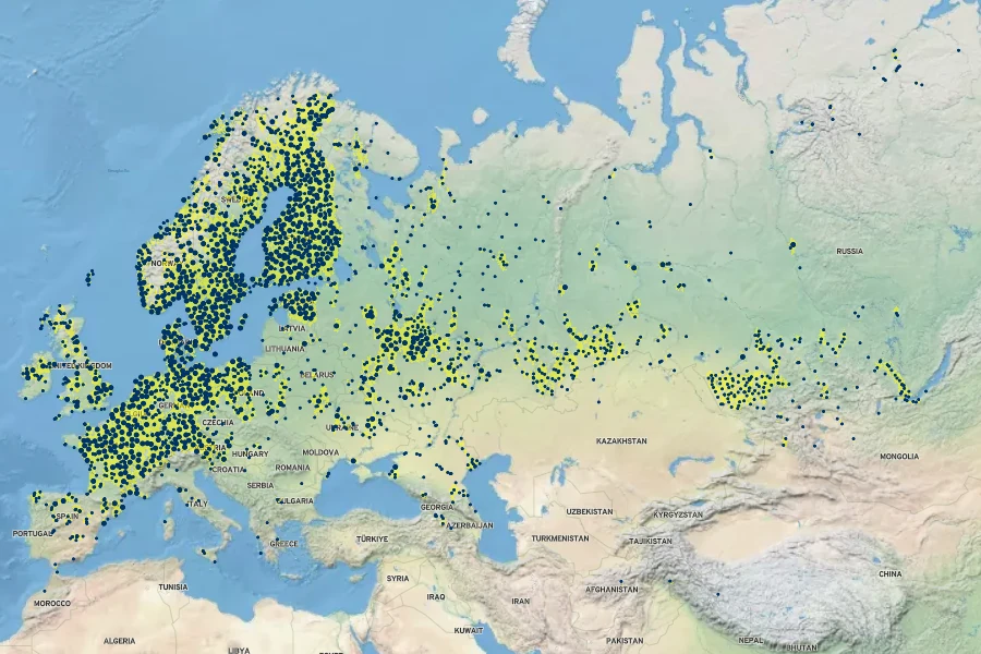Utricularia vulgaris Native Range
