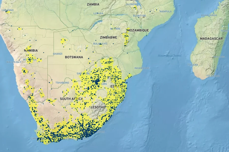 Vachellia karroo Native Range