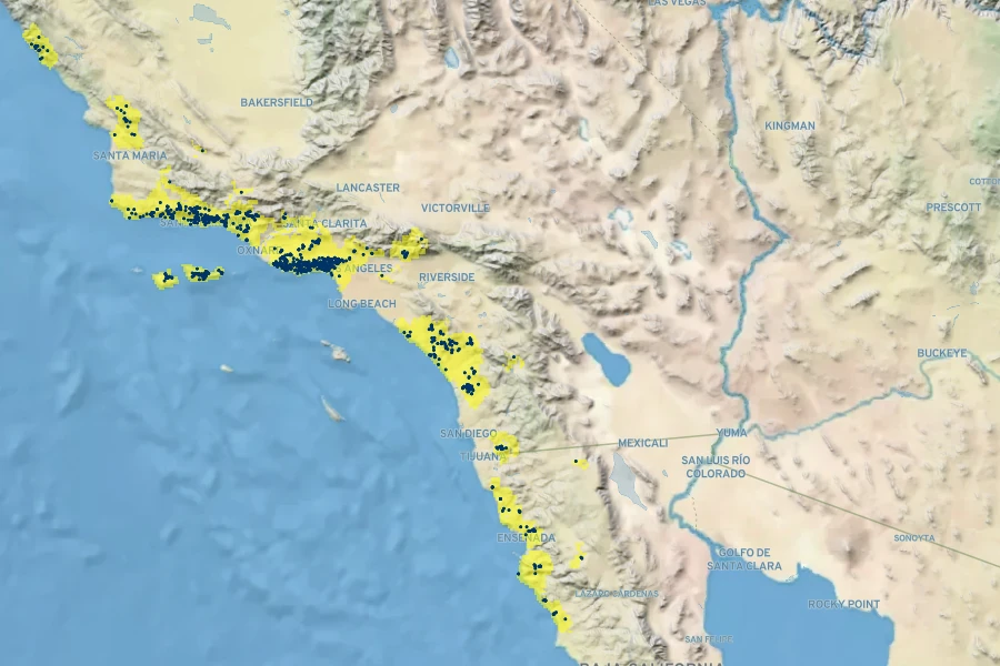 Venegasia carpesioides Native Range