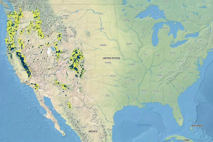 Veratrum californicum Native Range