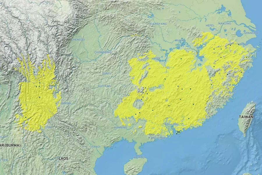 Veratrum schindleri Native Range