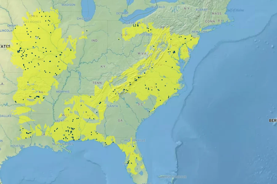 Veratrum virginicum Native Range