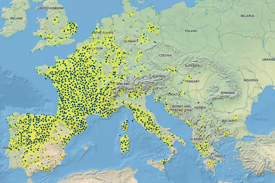 Verbascum pulverulentum Native Range