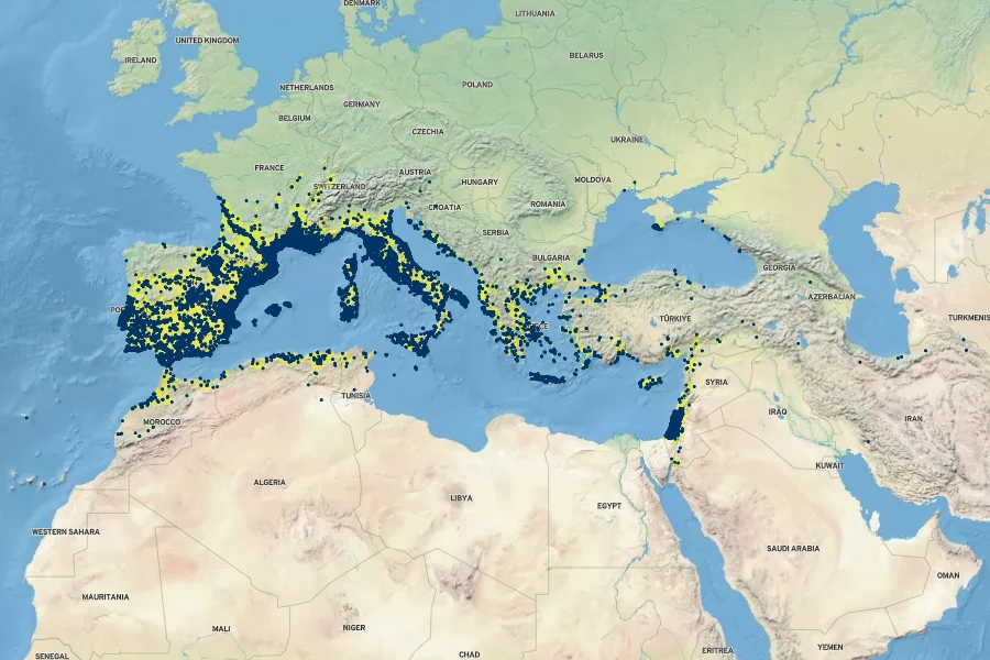 Verbascum sinuatum Native Range