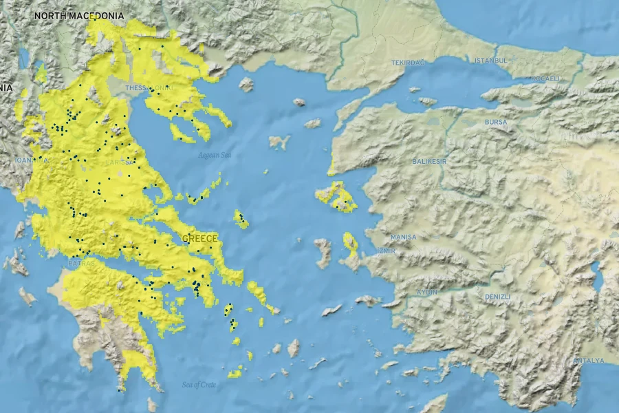 Verbascum undulatum Native Range