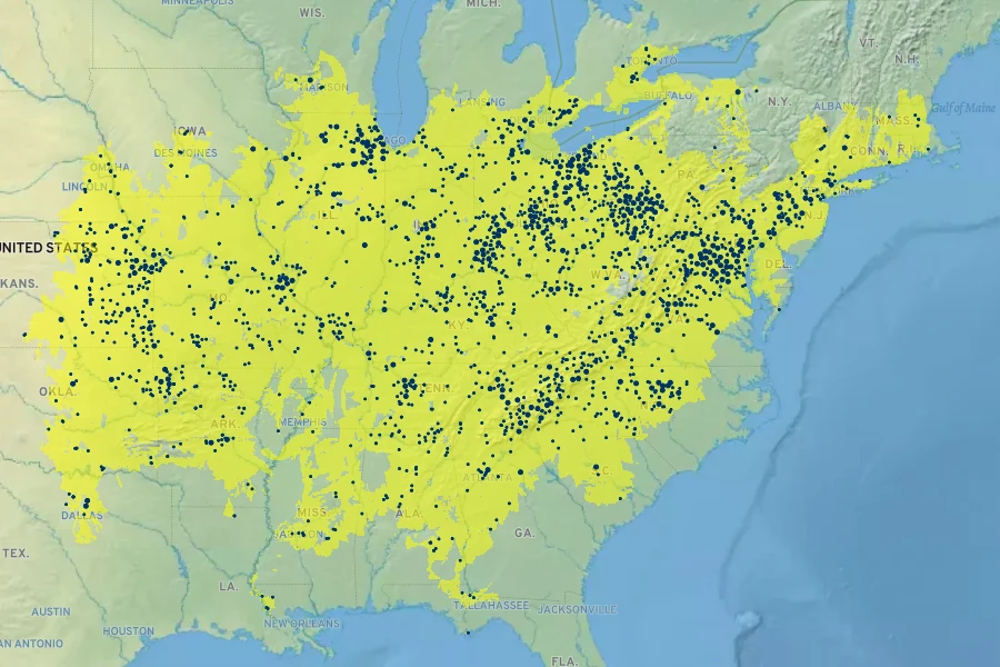 Verbesina alternifolia Native Range