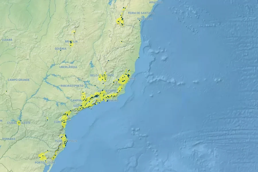 Verbesina glabrata Native Range