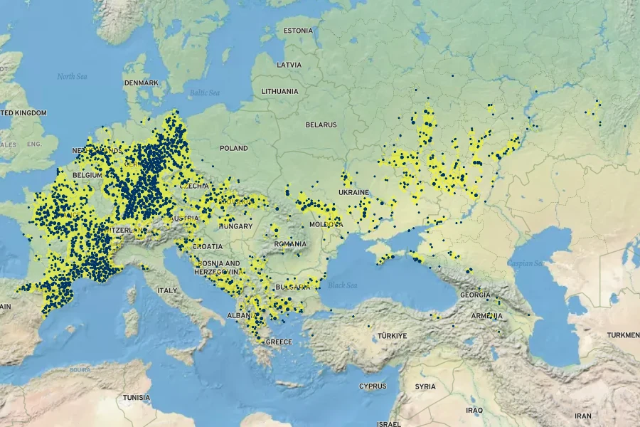 Veronica austriaca Native Range
