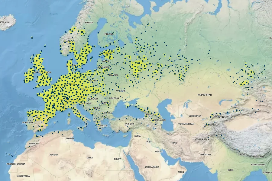 Veronica beccabunga Native Range