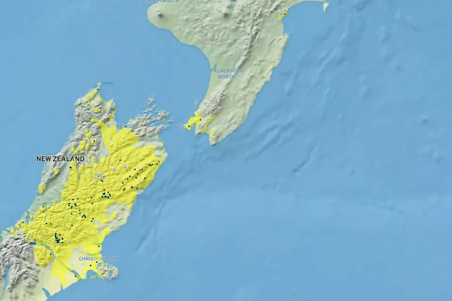 Veronica glaucophylla Native Range