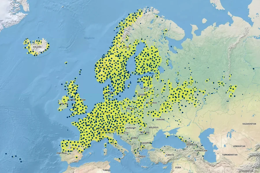 Veronica officinalis Native Range