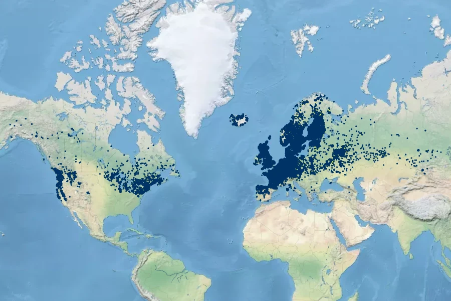 Veronica scutellata Native Range