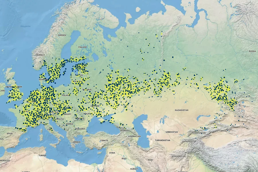 Veronica spicata Native Range