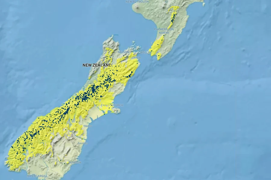 Veronica subalpina Native Range