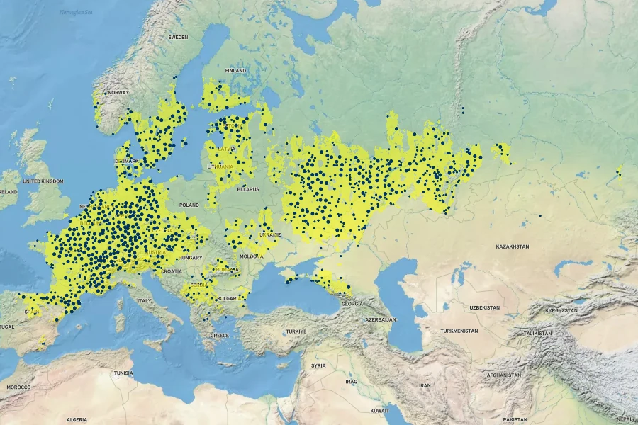 Veronica teucrium Native Range