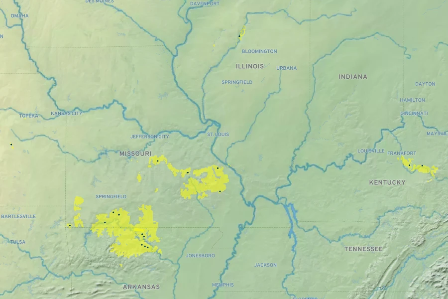 Viburnum molle Native Range