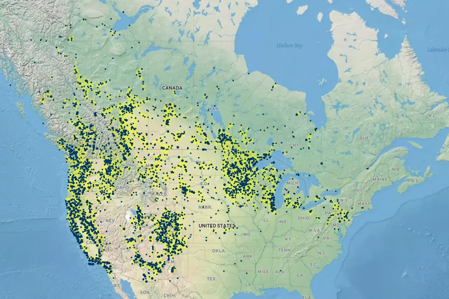 Vicia americana Native Range
