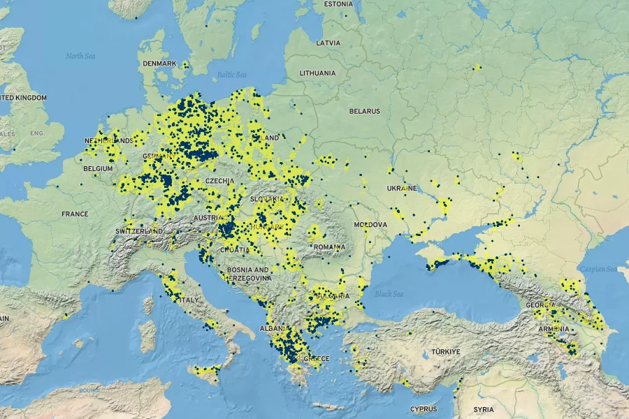 Vicia grandiflora Native Range