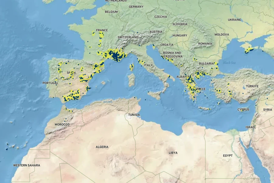 Vicia lentoides Native Range