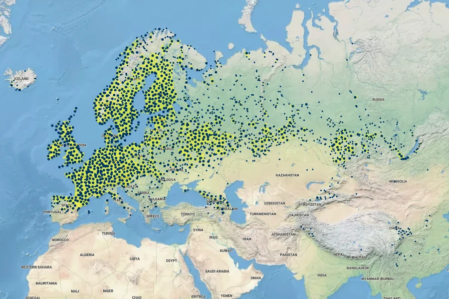 Vicia sepium Native Range