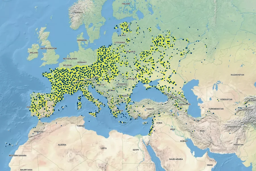 Vicia villosa Native Range