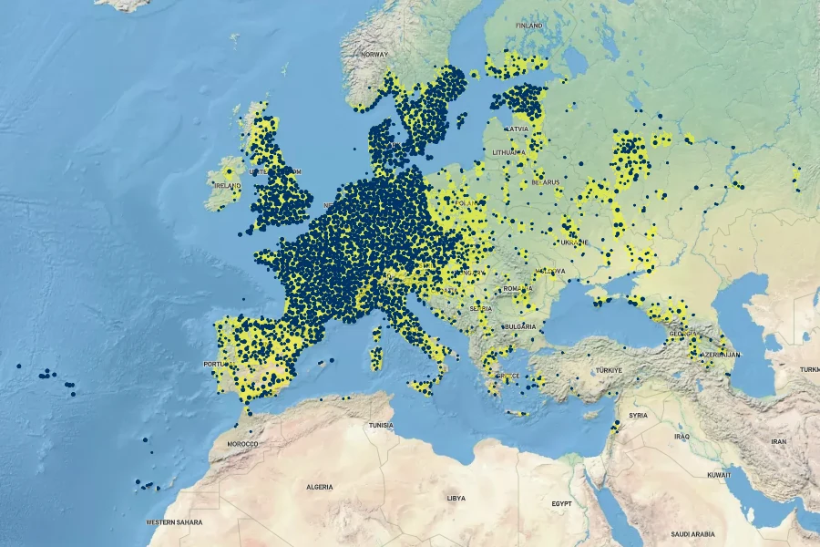 Viola odorata Native Range