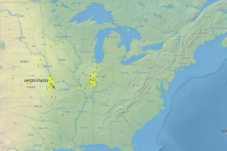 Viola pratincola Native Range