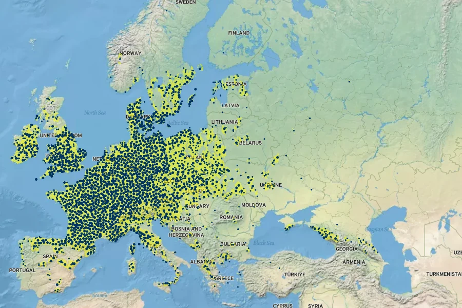Viola reichenbachiana Native Range