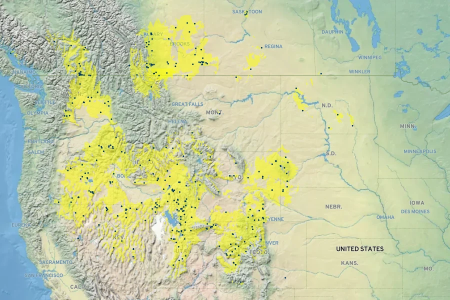 Viola vallicola Native Range