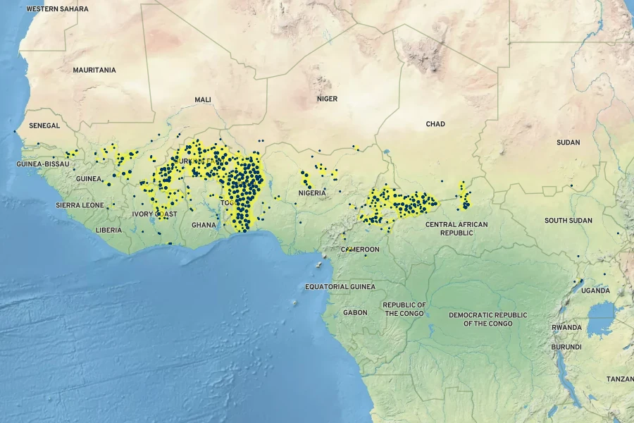 Vitellaria paradoxa Native Range