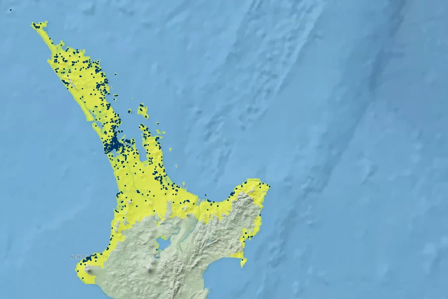 Vitex lucens Native Range