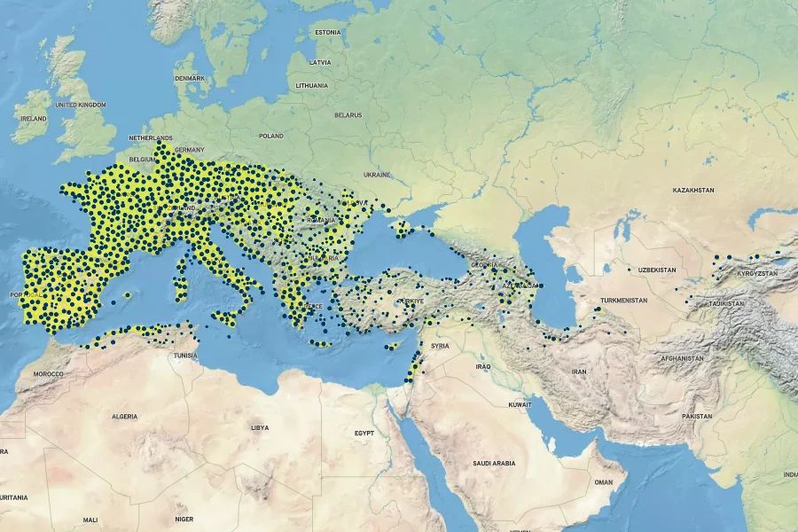 Vitis vinifera Native Range