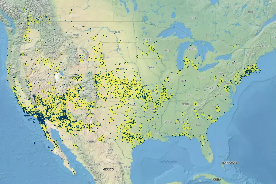 Vulpia octoflora Native Range
