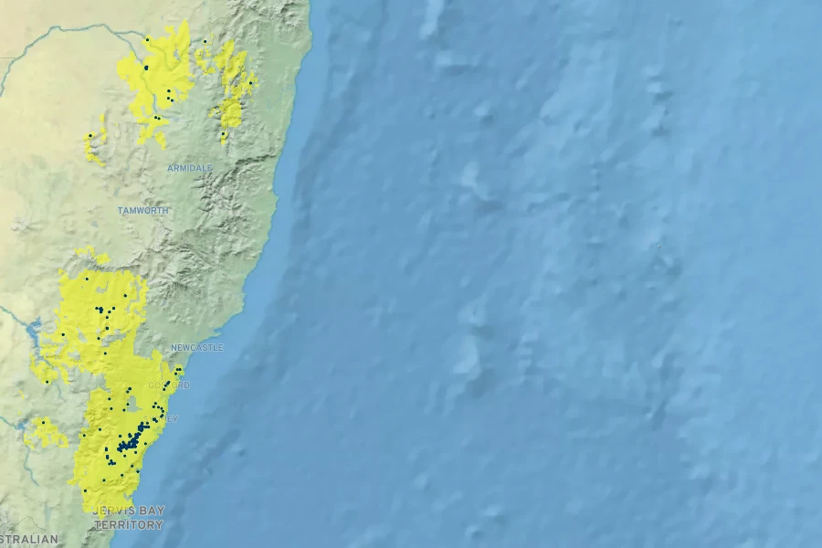 Westringia longifolia Native Range
