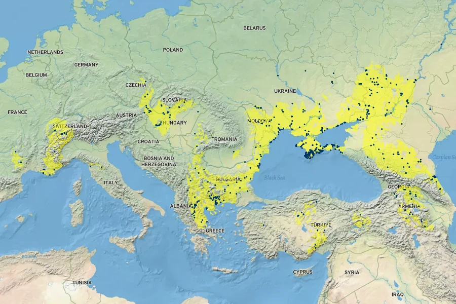 Xeranthemum annuum Native Range